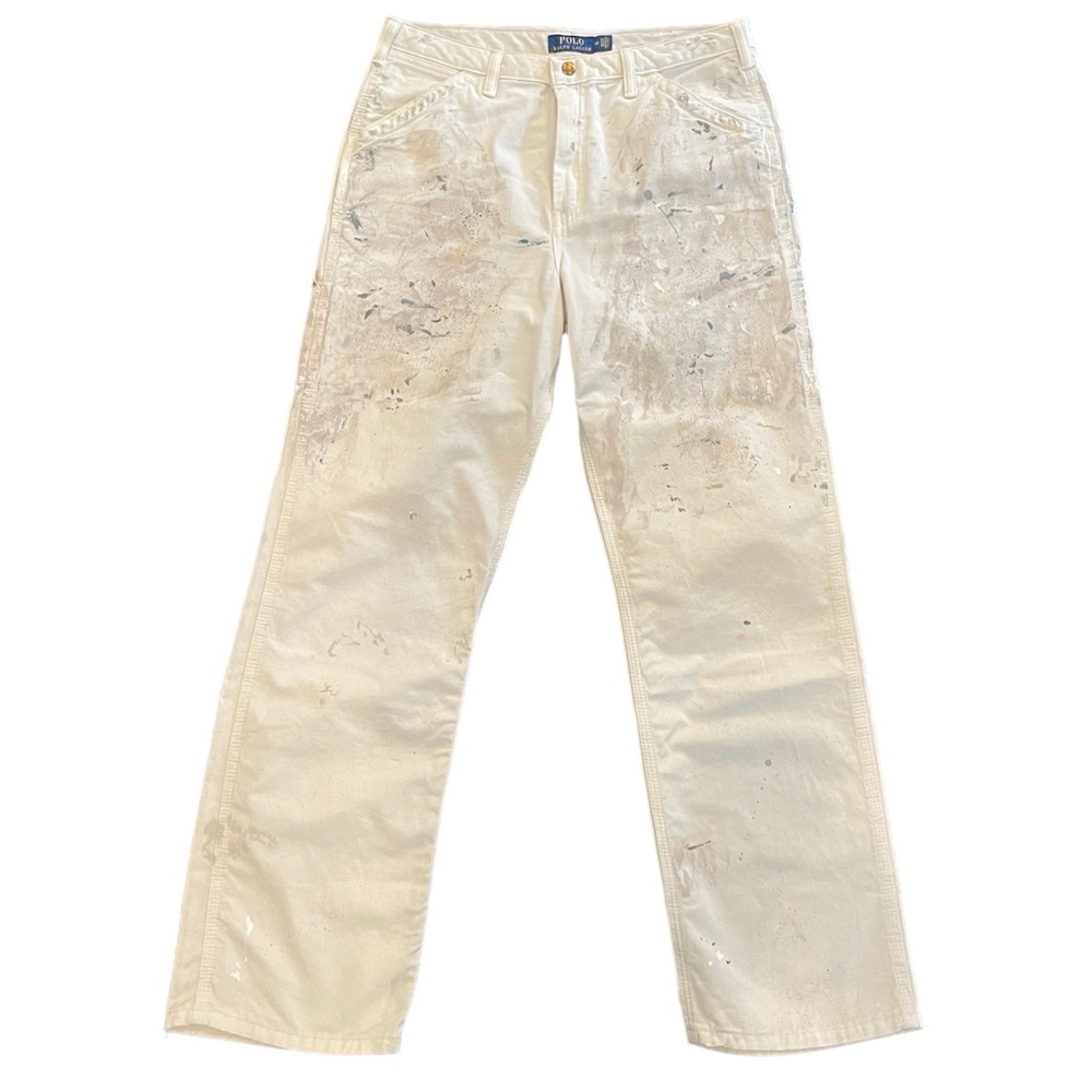 POLO Ralph Lauren paint splattered white carpenter pants size 20